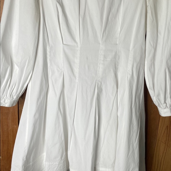 Veronica Beard Torres corset-waist white cotton long sleeve dress - Picture 7 of 11